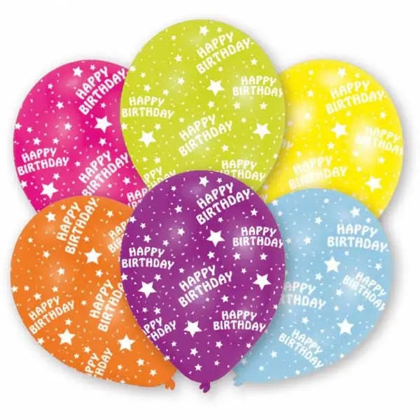 NEUTRAL Ballons Happy Birthday 6 Stk. INT995687 27.5cm Idealshop