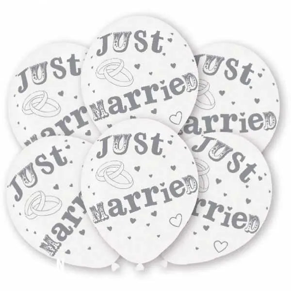 NEUTRAL   Ballons Just married    6 Stk. Idealshop