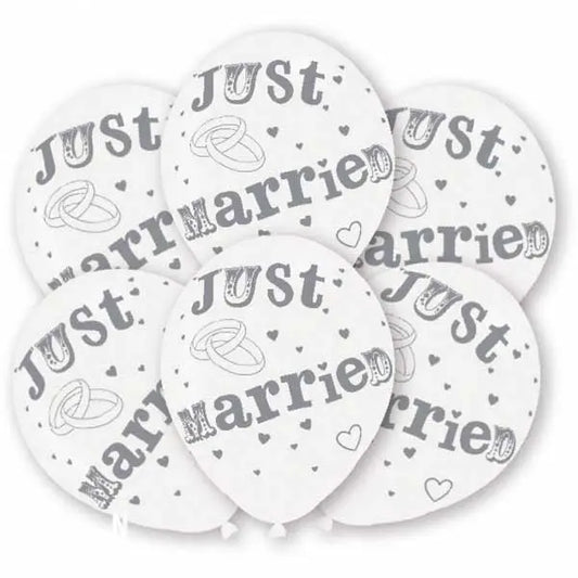 NEUTRAL   Ballons Just married    6 Stk. Idealshop
