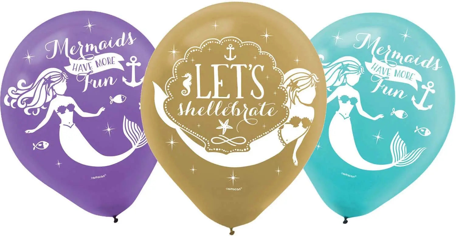 NEUTRAL   Ballons Meerjungfrau    6 Stk. Idealshop