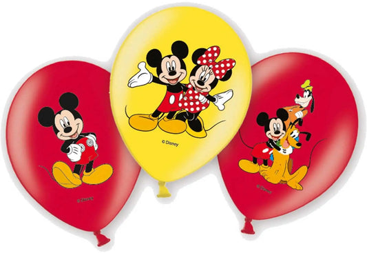 NEUTRAL Ballons Micky Maus 6 Stk. 999240 gelb, rot 27.5cm Idealshop