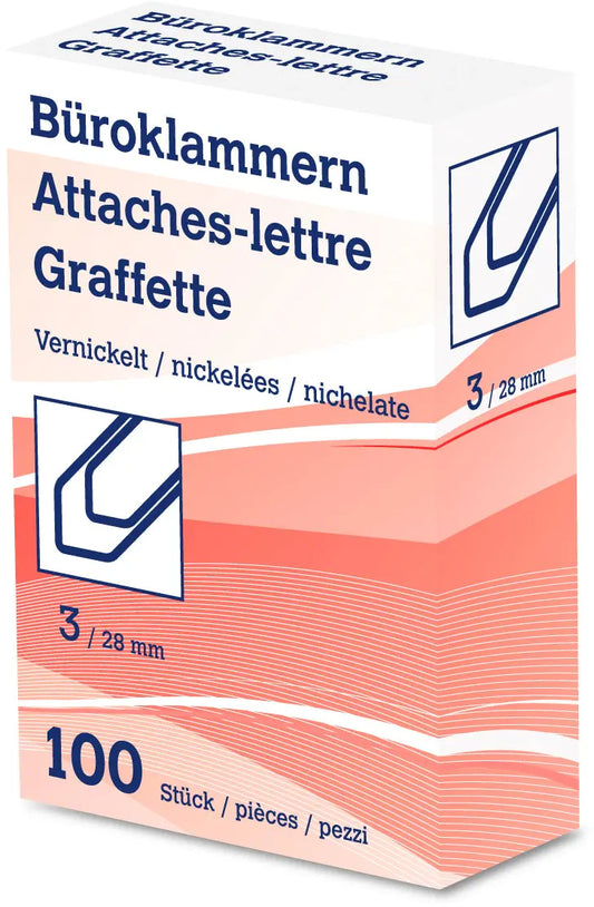 NEUTRAL Büroklammern Nr. 3 6204 28mm vernickelt 100 Stk. Idealshop