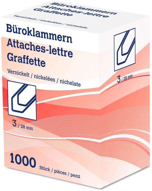 NEUTRAL Büroklammern Nr. 3 6212 28mm vernickelt 1000 Stk. Idealshop