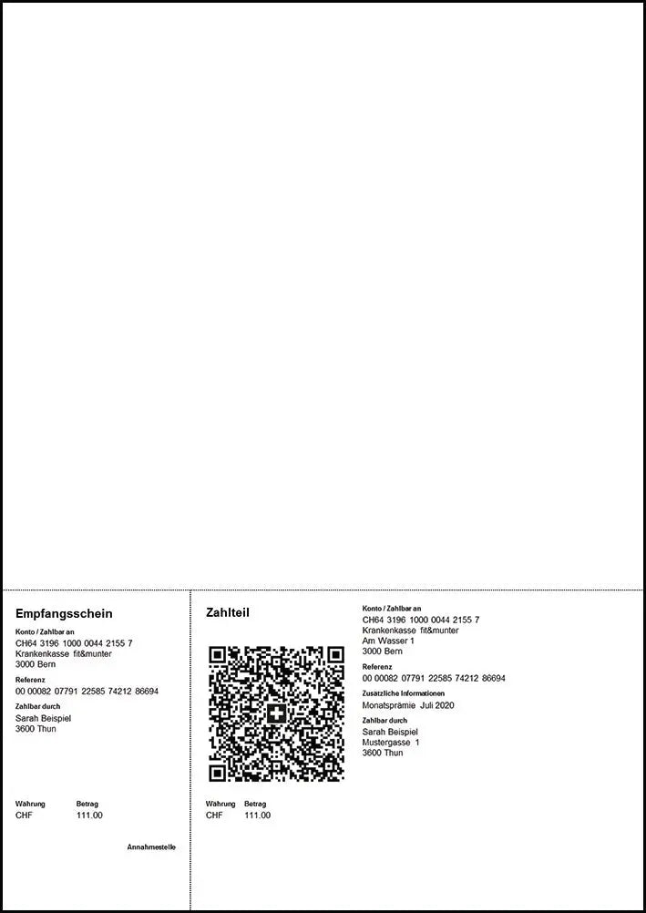NEUTRAL Einzahlungsschein QR-Code A4 88315748 perforiert, 90g, 1000 Stück Idealshop