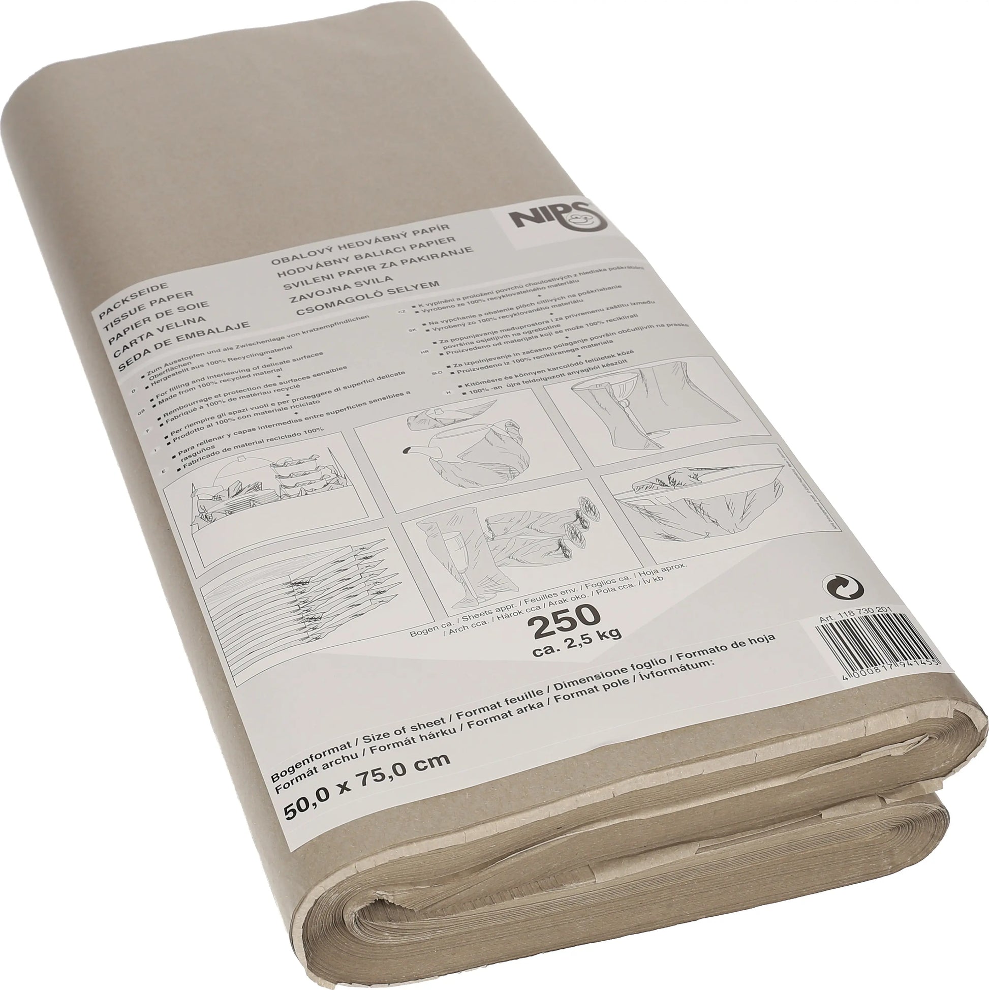 NEUTRAL Seidenpapier Nips 28g 0.5m 818730201 seidenmatt, braun Idealshop