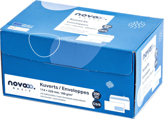 NOVOOO Couvert m/Fenster rechts C5/6 731517 100g, weiss 200 Stück Idealshop