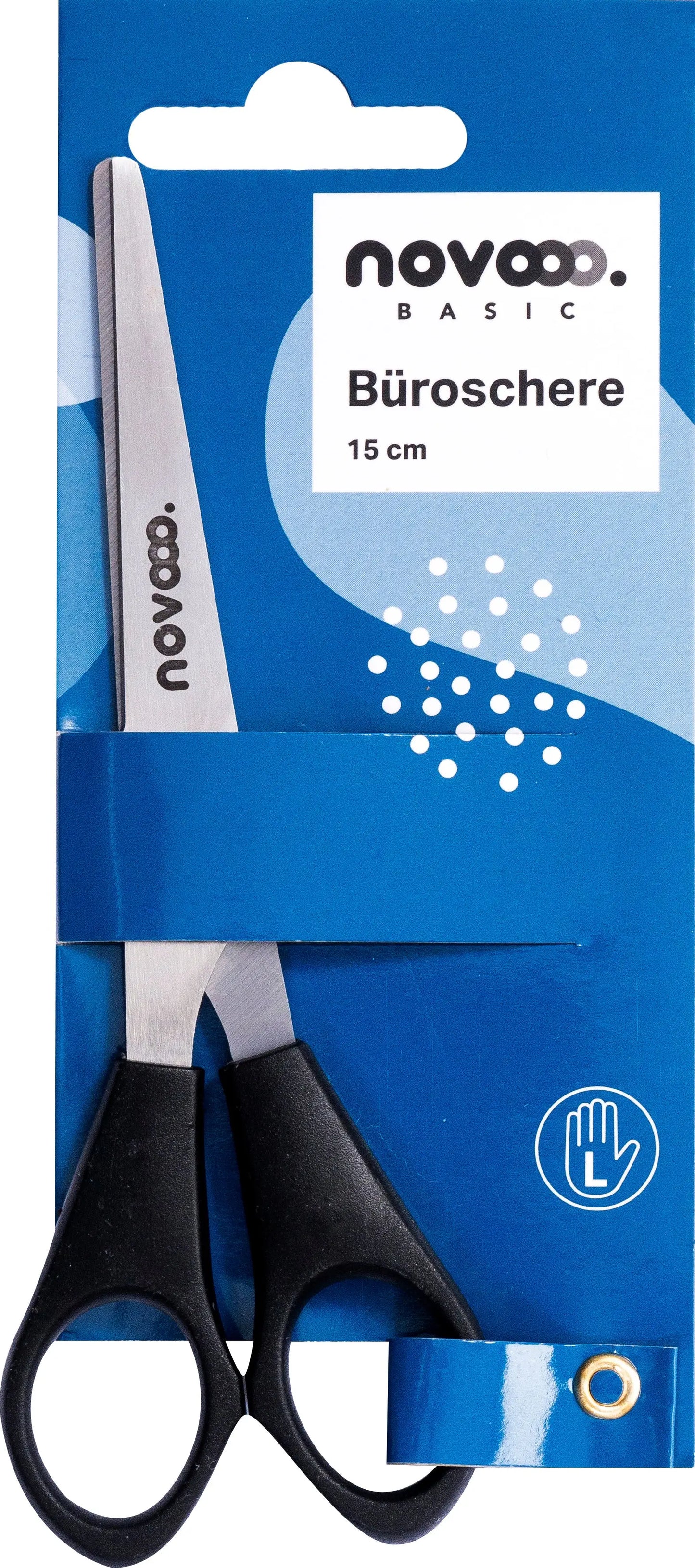 NOVOOO Büroschere 15cm E-131162 MTH für Linkshänder, schwarz Idealshop