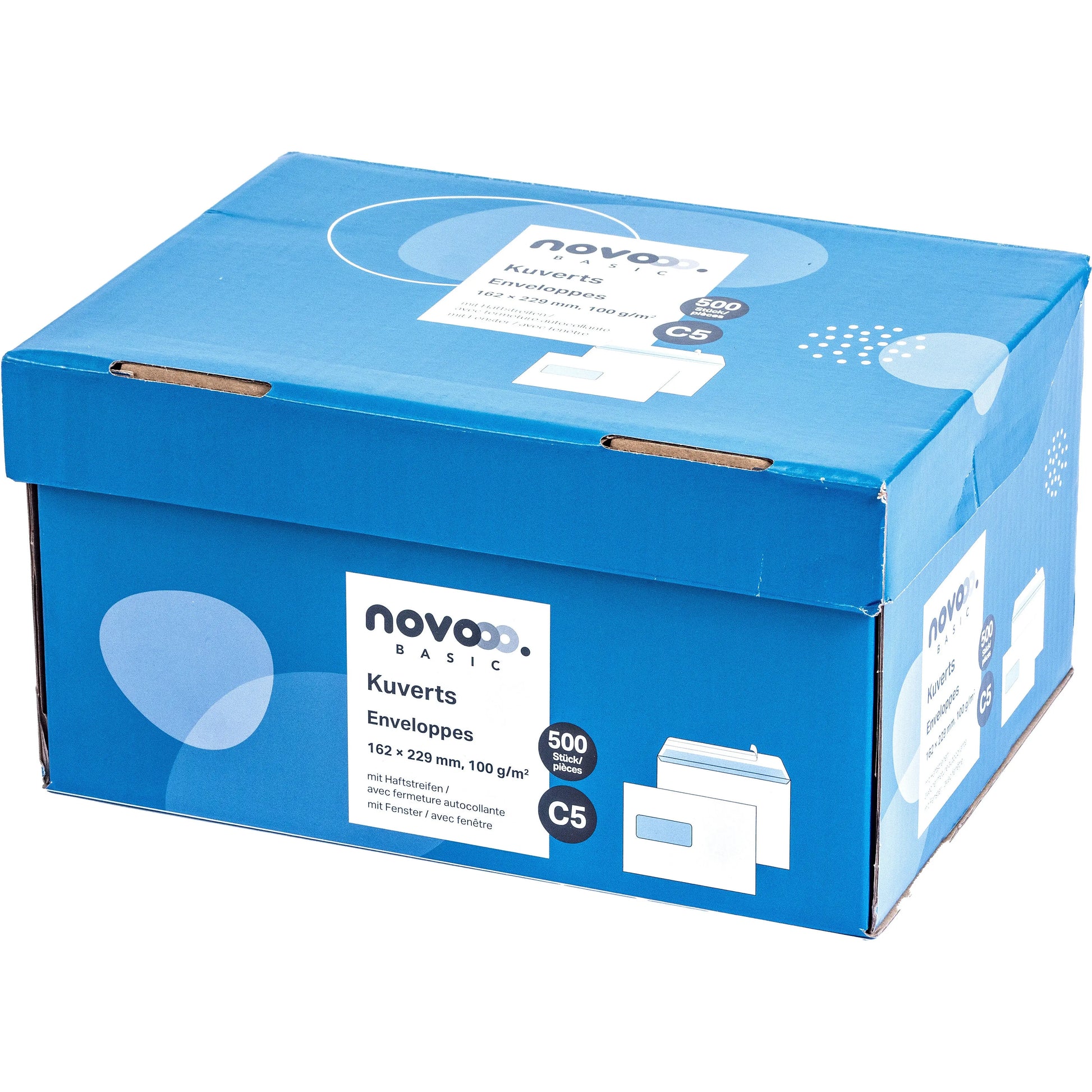 NOVOOO Couvert m/Fenster links C5 731519 100g, weiss 500 Stück Idealshop