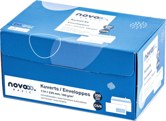 NOVOOO Couvert m/Fenster rechts C5/6 731517 100g, weiss 200 Stück Idealshop