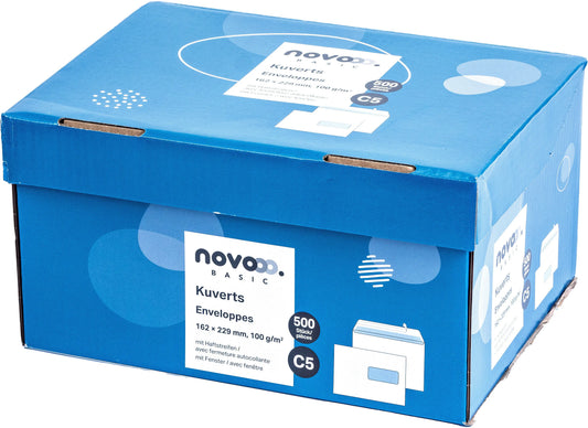 NOVOOO Couvert m/Fenster rechts C5 731520 100g, weiss 500 Stück Idealshop