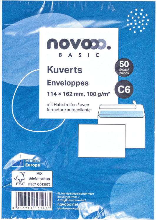 NOVOOO Couvert o/Fenster C6 731516 100g, weiss 50 Stück Idealshop