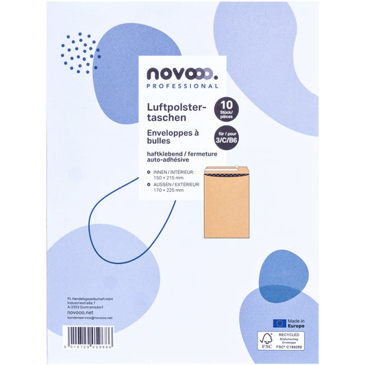NOVOOO Luftpolstertasche Recycle Gr.3 E-1712122 braun, 170x225mm 10 Stück Idealshop