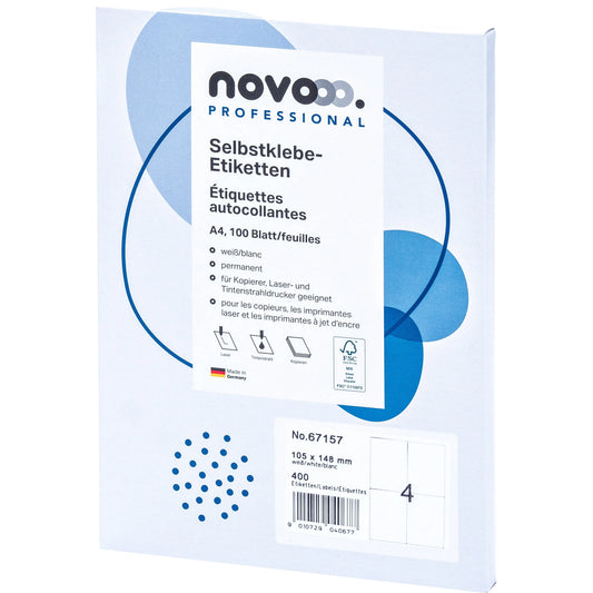 NOVOOO Etiketten 105x148mm 67157 weiss 400 Stück Idealshop