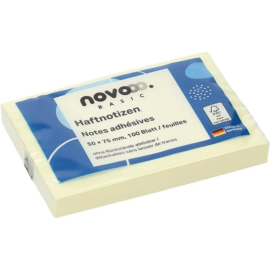 NOVOOO Haftnotizen 50x75mm 5656-01 gelb 100 Blatt Idealshop