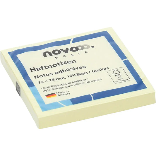 NOVOOO Haftnotizen 75x75mm 5654-01 gelb 100 Blatt Idealshop