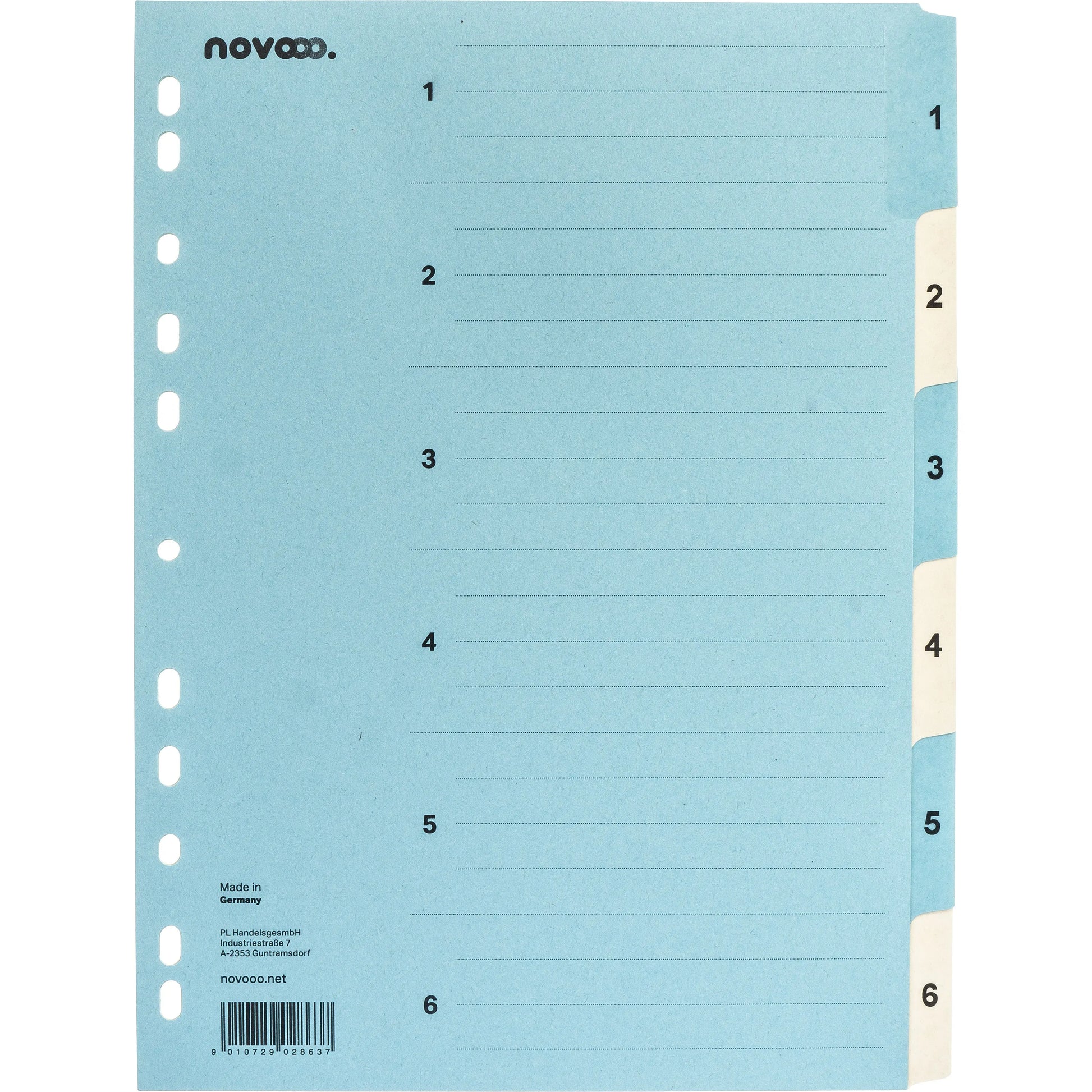 NOVOOO Kartonregister A4 40543 blau/beige 1-6 Idealshop