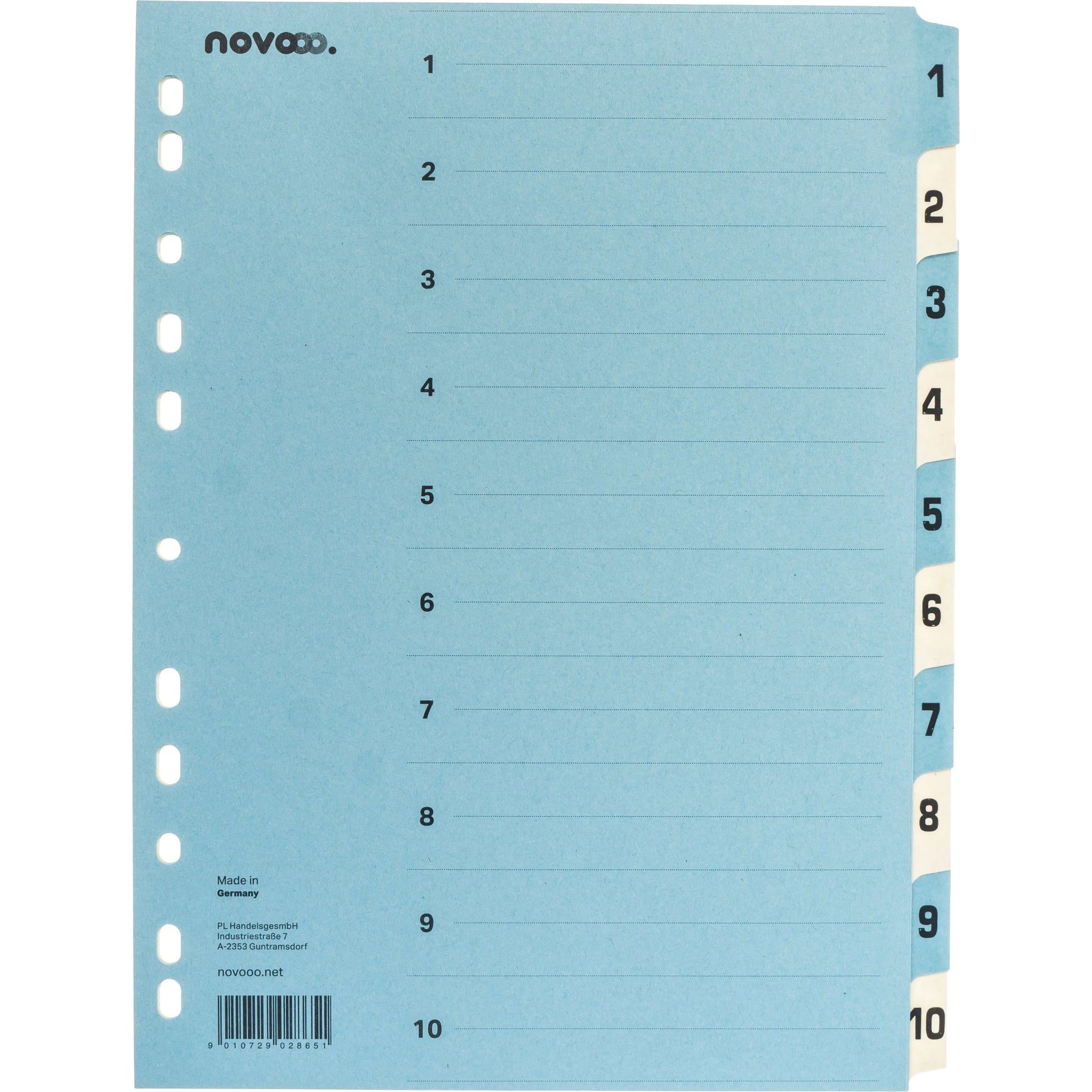 NOVOOO Kartonregister A4 40545 blau/beige 1-10 Idealshop