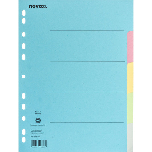 NOVOOO Kartonregister A4 40574 bunt 5-teilig Idealshop