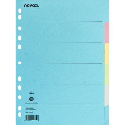 NOVOOO Kartonregister A4 40577 bunt 6-teilig Idealshop