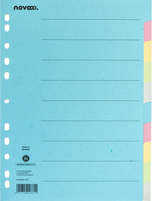 NOVOOO Kartonregister A4 40579 bunt 10-teilig Idealshop