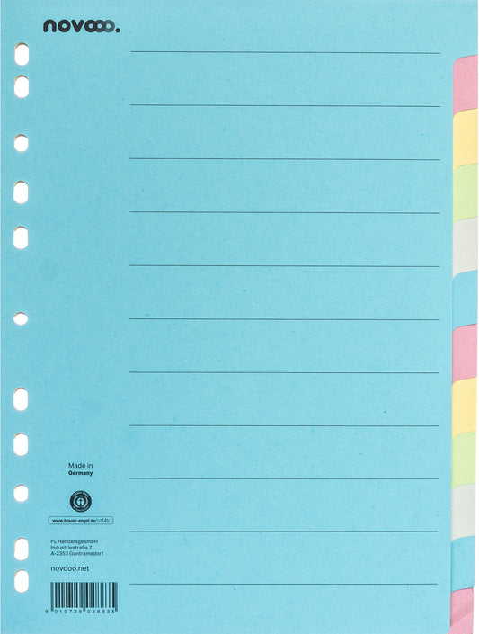 NOVOOO Kartonregister A4 40581 bunt 12-teilig Idealshop