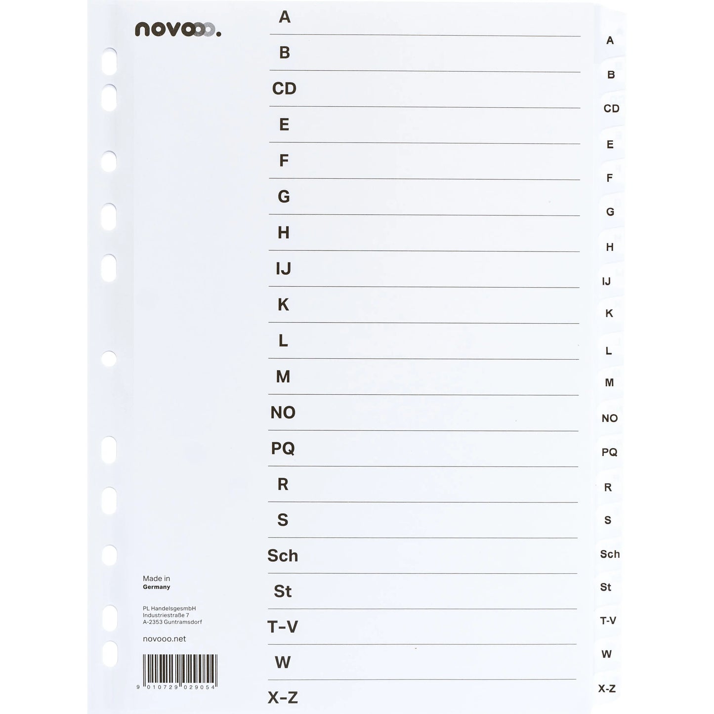 NOVOOO Kartonregister A4 40625 weiss A-Z 20-teilig Idealshop
