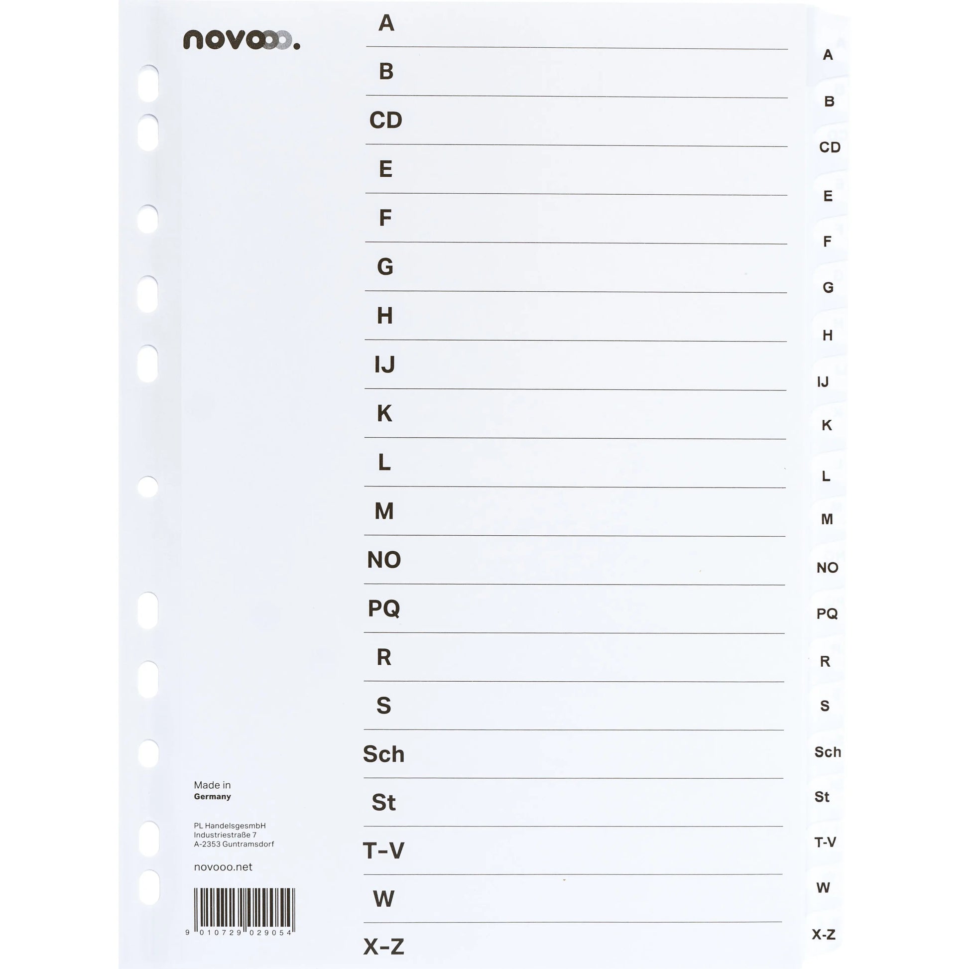 NOVOOO Kartonregister A4 40625 weiss A-Z 20-teilig Idealshop