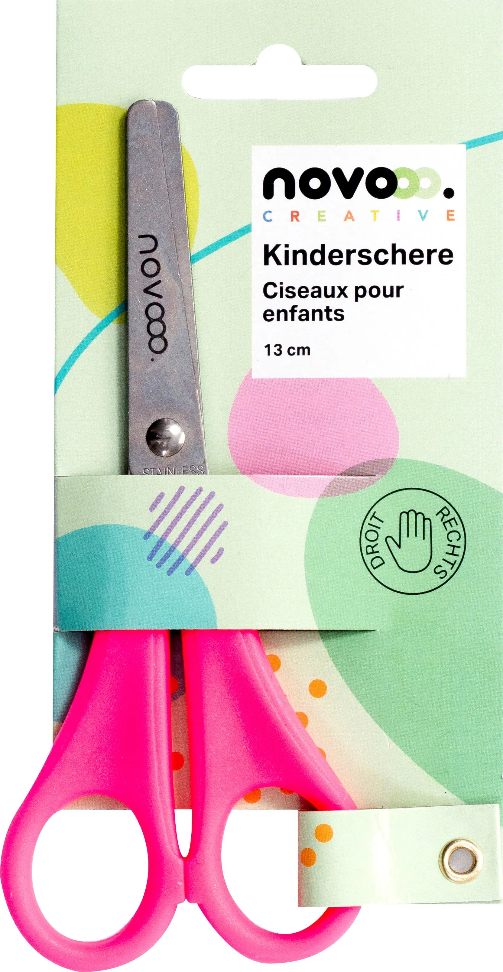 NOVOOO Kinderschere 13cm E-120591 MTH für Rechtshänder assortiert Idealshop