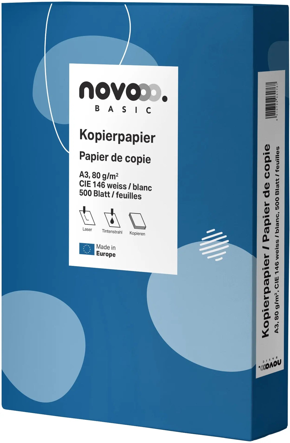 NOVOOO Kopierpapier Basic A3 641910 weiss, 80g 500 Blatt Idealshop