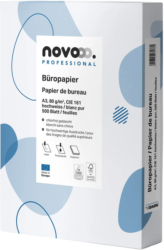 NOVOOO Kopierpapier Professional A3 641913 weiss, 80g 500 Blatt Idealshop