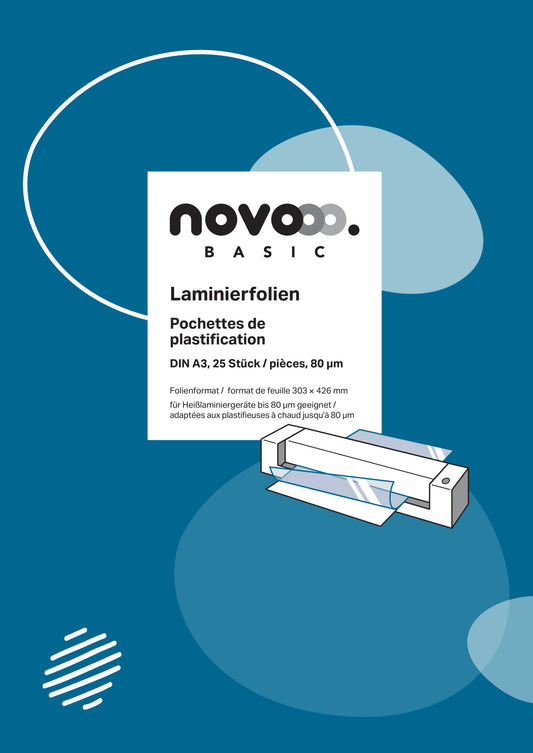 NOVOOO Laminierfolie A3 47090000 glanz, 80my 25 Stück Idealshop