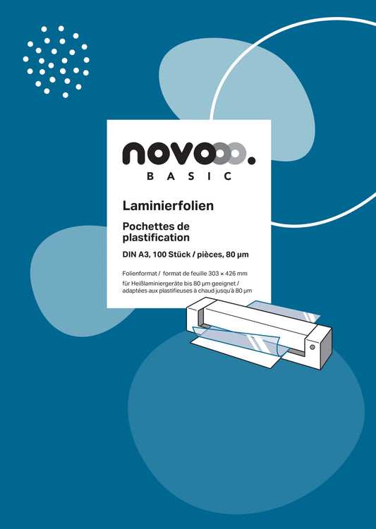 NOVOOO Laminierfolie A3 47100000 glanz, 80my 100 Stück Idealshop