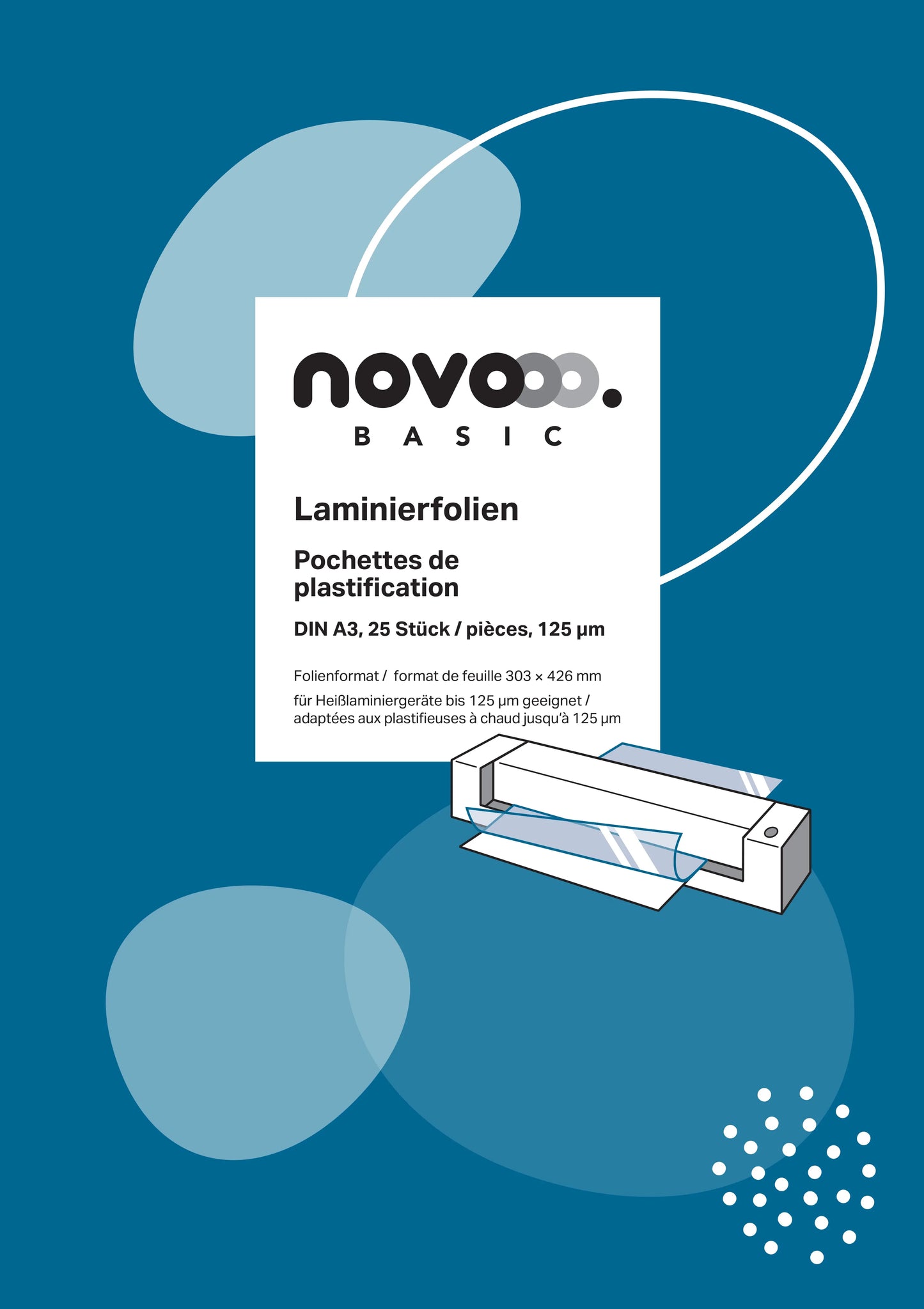 NOVOOO Laminierfolie A3 47110000 glanz, 125my 25 Stück Idealshop