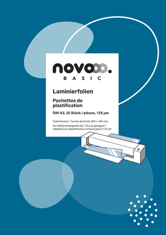 NOVOOO Laminierfolie A3 47110000 glanz, 125my 25 Stück Idealshop