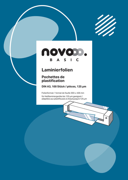 NOVOOO Laminierfolie A3 47120000 glanz, 125my 100 Stück Idealshop