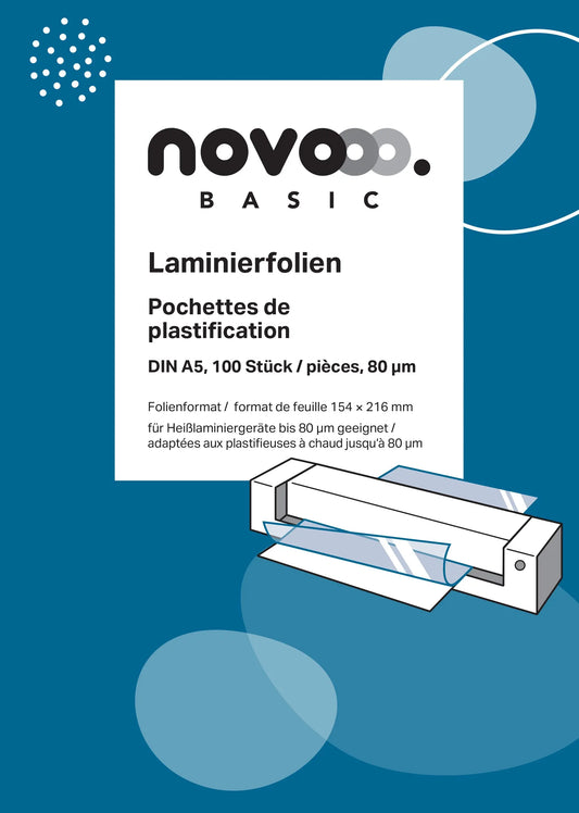 NOVOOO Laminierfolie A5 47020000 glanz, 80my 100 Stück Idealshop