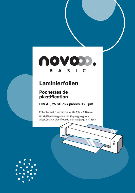 NOVOOO Laminierfolie A5 47030000 glanz, 125my 25 Stück Idealshop