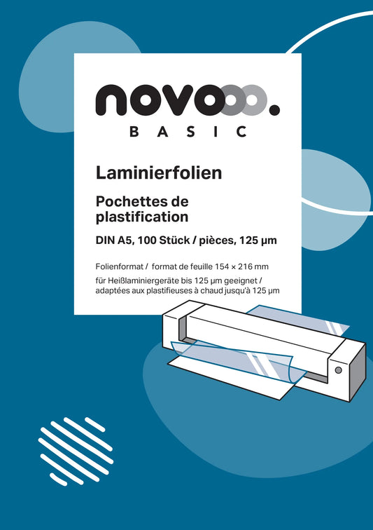 NOVOOO Laminierfolie A5 47040000 glanz, 125my 100 Stück Idealshop