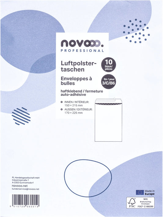 NOVOOO Luftpolstertasche Gr.3 E-1712135 weiss, 170x225mm 10 Stück Idealshop