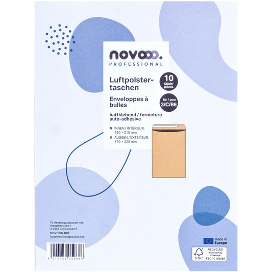 NOVOOO Luftpolstertasche Recycle Gr.3 E-1712122 braun, 170x225mm 10 Stück Idealshop