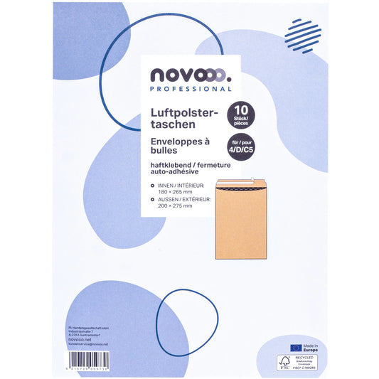 NOVOOO Luftpolstertasche Recycle Gr.4 E-1712124 braun, 200x275mm 10 Stück Idealshop