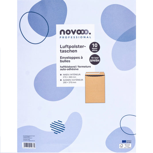 NOVOOO Luftpolstertasche Recycle Gr.8 E-1712130 braun, 290x370mm 10 Stück Idealshop