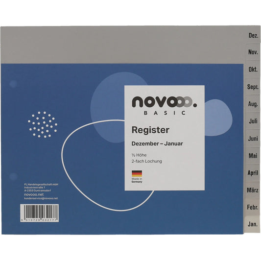 NOVOOO Register PP 1/2 Höhe 40972 grau Dez-Jan DE Idealshop