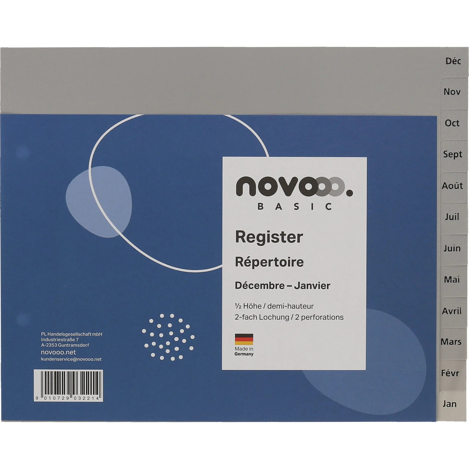 NOVOOO Register PP 1/2 Höhe 40975 grau Déc-Jan FR Idealshop