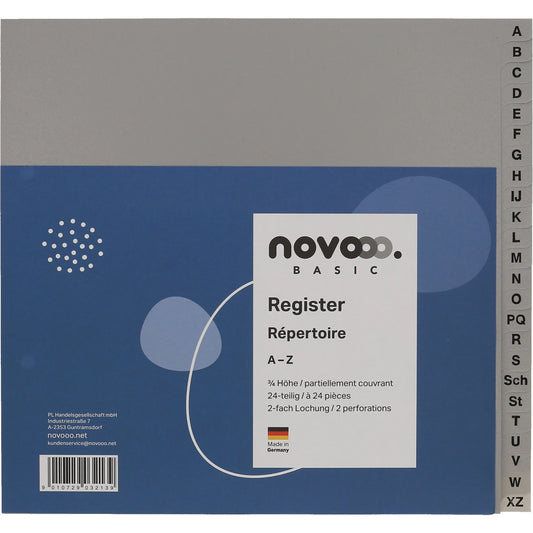 NOVOOO Register PP 3/4 Höhe 40964 grau A-Z 24tlg. Idealshop