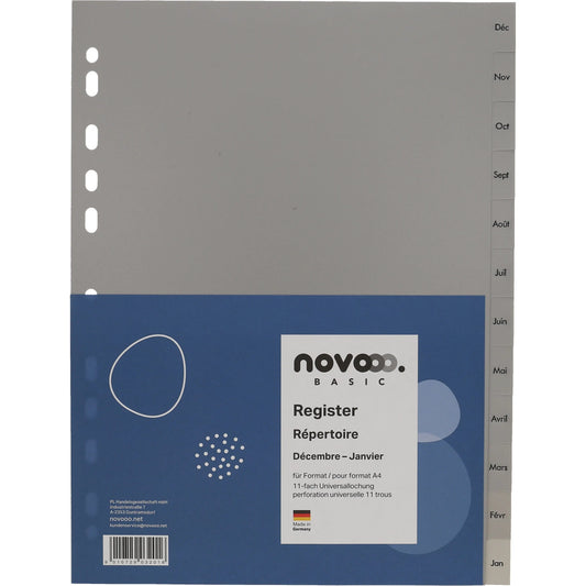 NOVOOO Register PP A4 40954 grau Déc-Jan FR Idealshop
