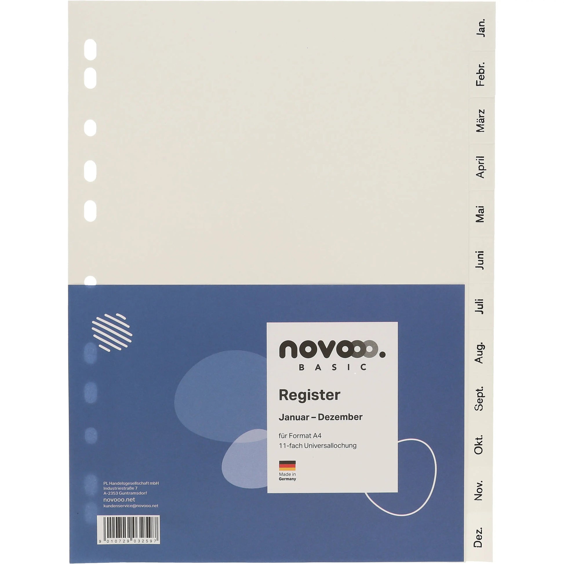 NOVOOO Register PP A4 41001 weiss Jan-Dez DE Idealshop