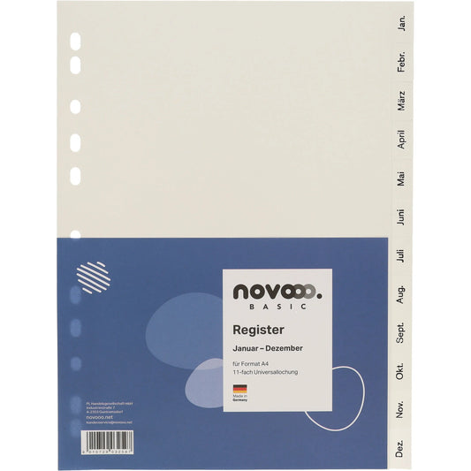 NOVOOO Register PP A4 41001 weiss Jan-Dez DE Idealshop