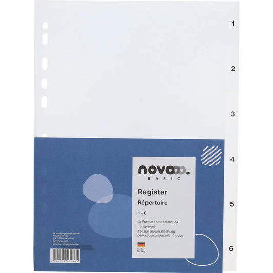 NOVOOO Register PP A4 41003 transparent 1-6 Idealshop