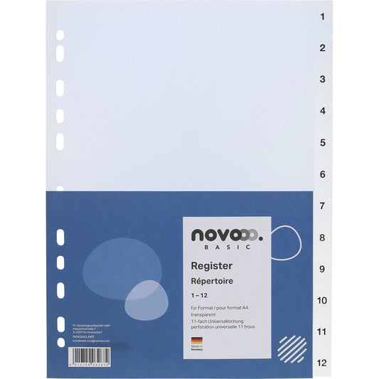NOVOOO Register PP A4 41005 transparent 1-12 Idealshop
